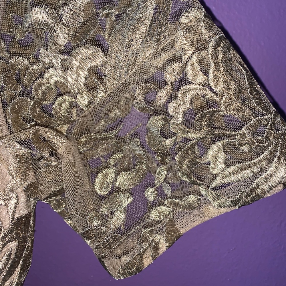 David Meister Gold Floral Maxi Dress - Picture 7 of 13